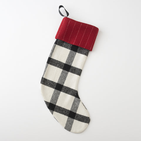 Black + White Check Stocking